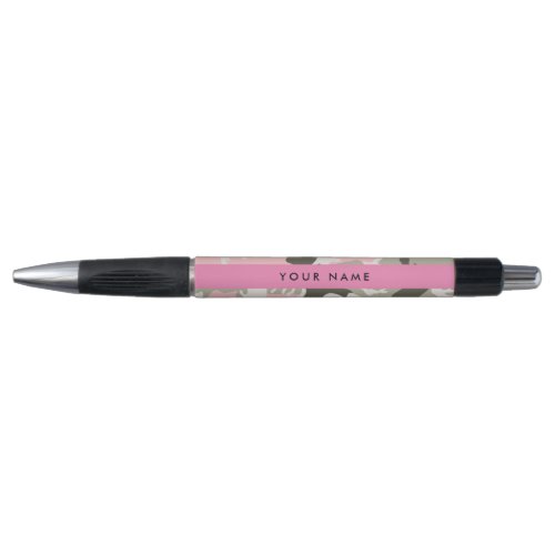 Pink and Green Camouflage Your name Personalize Pen