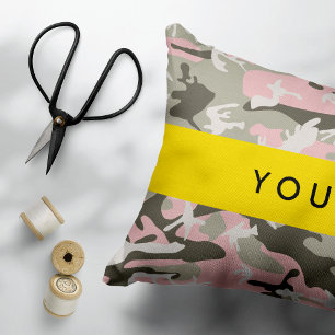 Pink and Green Camouflage Your name Personalize Pet Bed