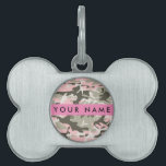 Pink and Green Camouflage Your name Personalize Pet ID Tag<br><div class="desc">Elegant, stylish and sophisticated camouflage pattern in pink and green color. Modern and trendy gift, perfect for the military lover in your life. Personalize by adding your name, nickname, monogram or initials.</div>