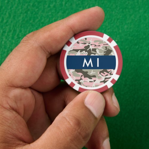 Pink and Green Camouflage Your name Personalize Poker Chips