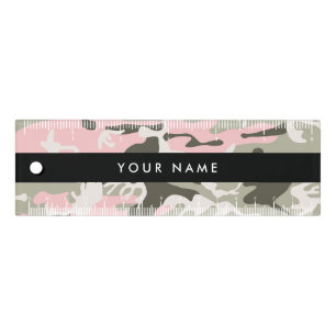 Pink and Green Camouflage Your name Personalize Ruler
