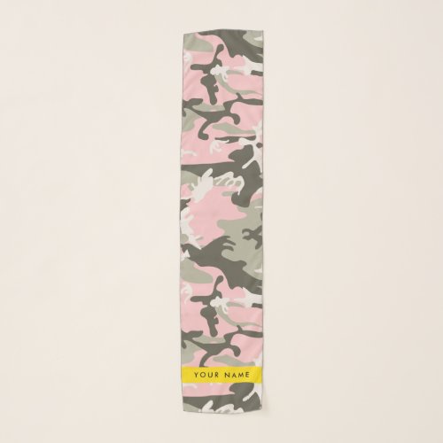 Pink and Green Camouflage Your name Personalize Scarf