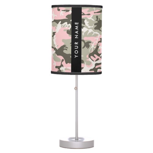 Pink and Green Camouflage Your name Personalize Table Lamp