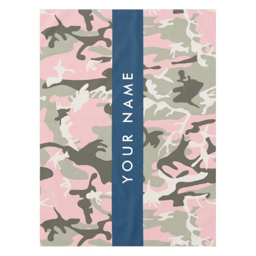 Pink and Green Camouflage Your name Personalize Tablecloth