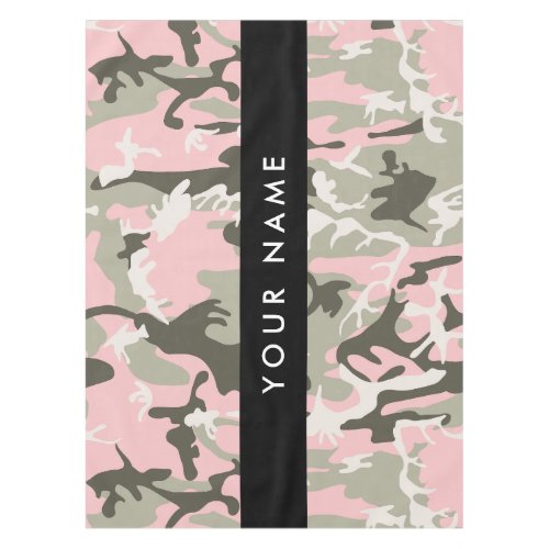 Pink and Green Camouflage Your name Personalize Tablecloth