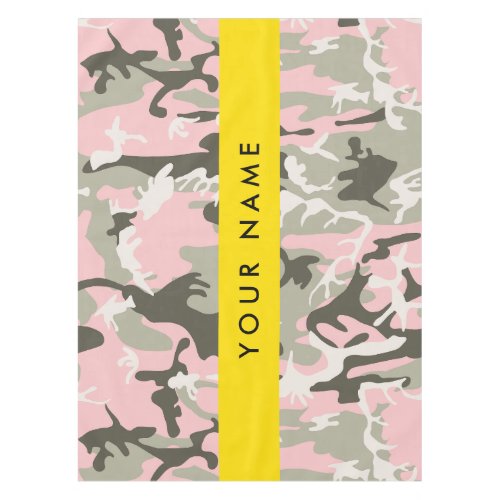 Pink and Green Camouflage Your name Personalize Tablecloth