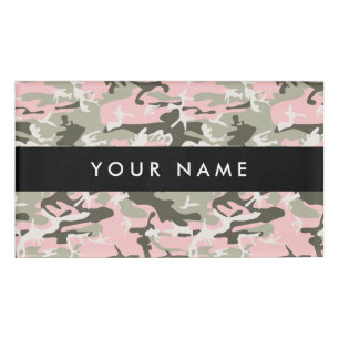 Pink and Green Camouflage Your name Personalize Tag