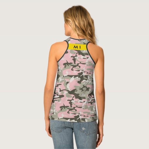 Pink and Green Camouflage Your name Personalize Tank Top