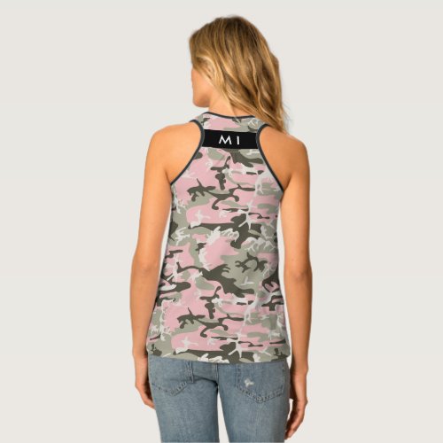 Pink and Green Camouflage Your name Personalize Tank Top