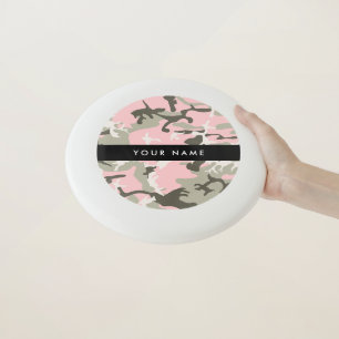 Pink and Green Camouflage Your name Personalize Wham-O Frisbee