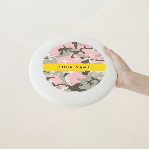 Pink and Green Camouflage Your name Personalize Wham_O Frisbee