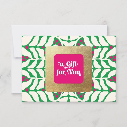 Pink and Green Christmas Gift Certificate