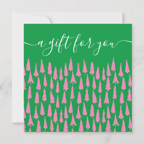 Pink and Green Christmas Trees Gift Certificate