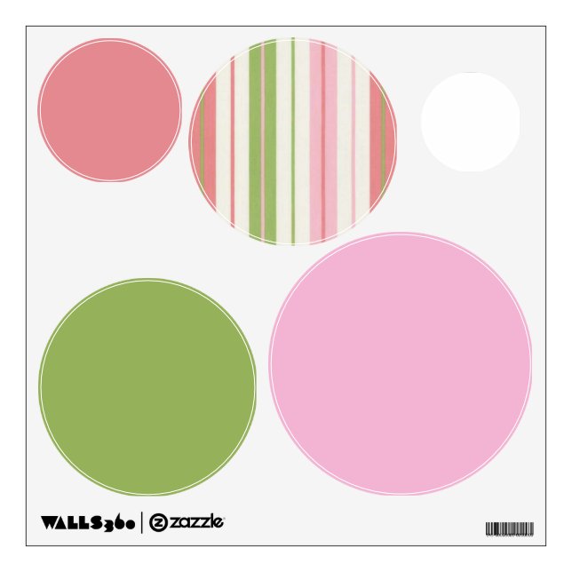 Pink And Green Circles Wall Decal (Front)