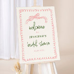 Pink and Green Colorful Bridal Shower Welcome Foam Board<br><div class="desc">Pink and Green Colorful Bridal Shower Welcome Sign</div>