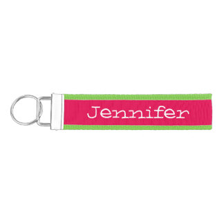 Pink and Green Custom Wrist Key Chain