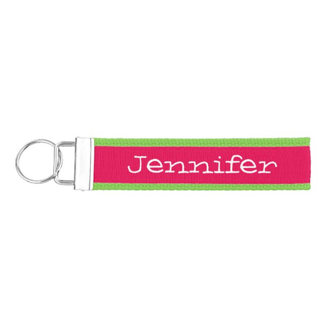 Pink and Green Custom Wrist Key Chain (Keys on Left)