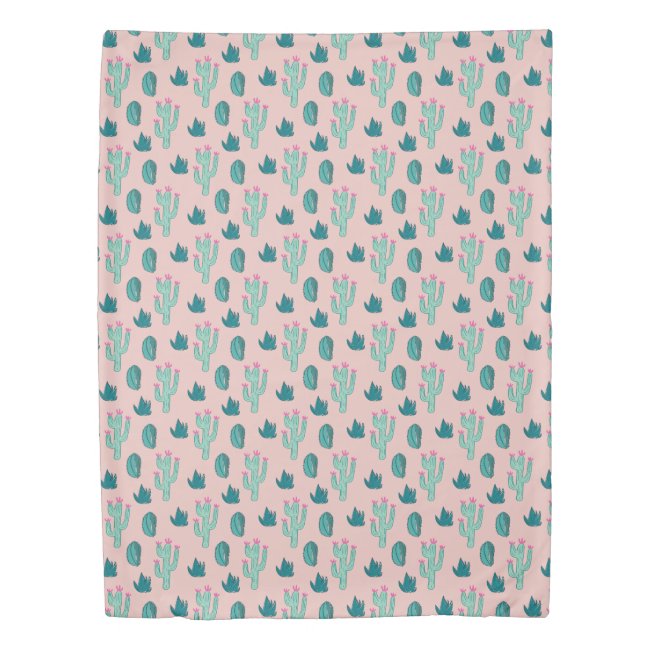 Pink and Green Cute Cactus Pattern