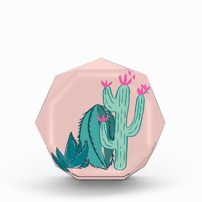 Pink and Green Cute Cactus