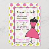 Pink and Green Dress Form Mannequin Invitations | Zazzle