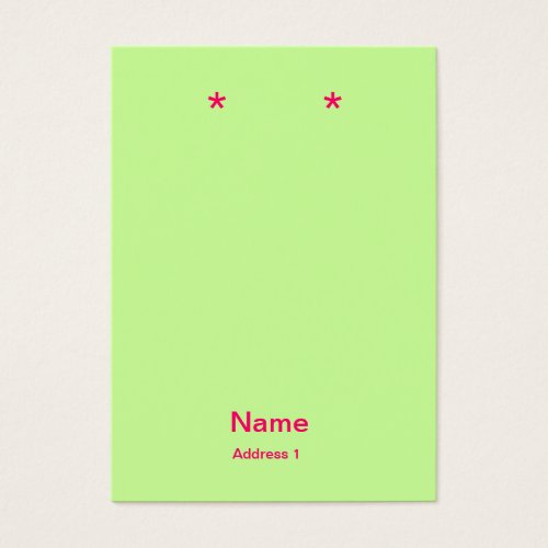 pink and green earring cards business card template