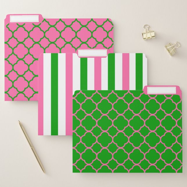 Pink and Green File Folder (Set)