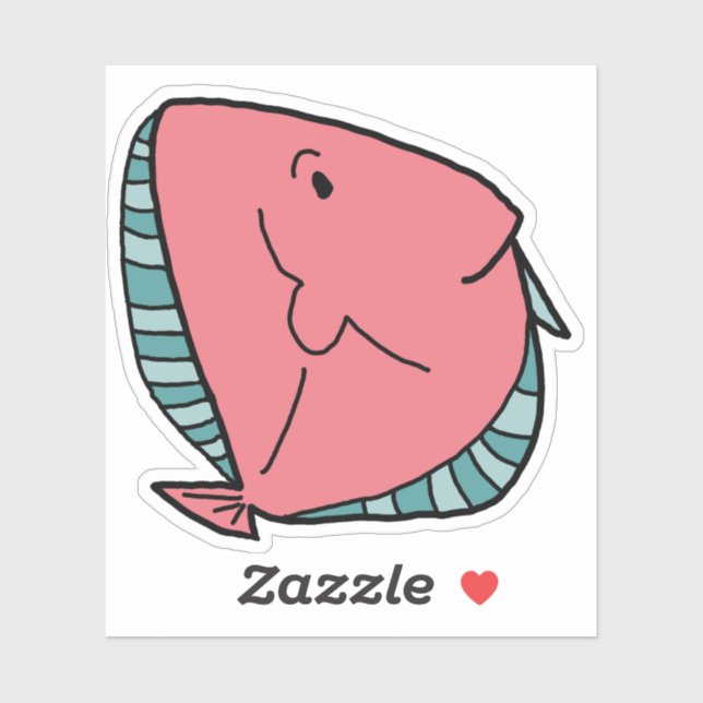Pink and Green Fish Sticker (Sheet)