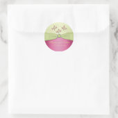 Pink and Green Floral 1.5" Round Sticker (Bag)