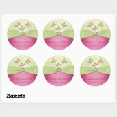 Pink and Green Floral 3" Round Thank You Sticker (Sheet)