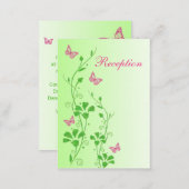 Pink and Green Floral Butterflies Enclosure Card (Front/Back)