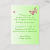 Pink and Green Floral Butterflies Enclosure Card (Back)