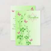 Pink and Green Floral Butterflies Enclosure Card (Front/Back)