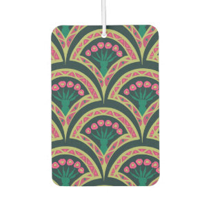 Pink and Green Floral Fan Pattern Air Freshener