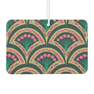 Pink and Green Floral Fan Pattern Air Freshener