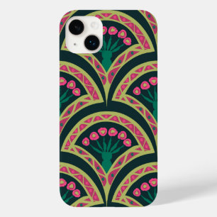 Pink and Green Floral Fan Pattern Case-Mate iPhone 14 Plus Case