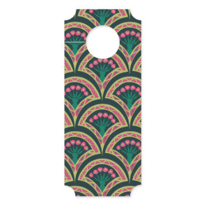 Pink and Green Floral Fan Pattern Door Hanger