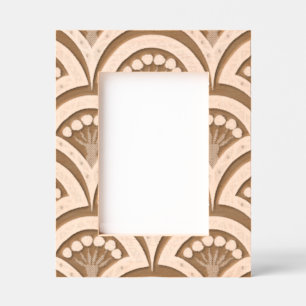 Pink and Green Floral Fan Pattern Engraved Frames
