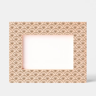 Pink and Green Floral Fan Pattern Engraved Frames