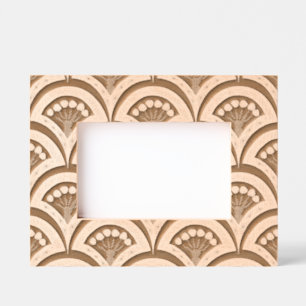 Pink and Green Floral Fan Pattern Engraved Frames