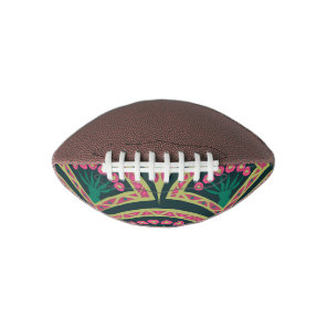 Pink and Green Floral Fan Pattern Football
