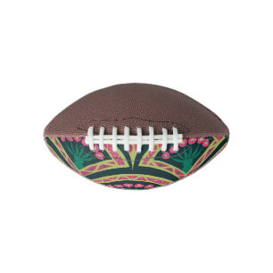 Pink and Green Floral Fan Pattern Football
