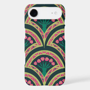 Pink and Green Floral Fan Pattern iPhone 17 Air Case