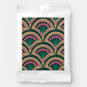 Pink and Green Floral Fan Pattern Lemonade Drink Mix