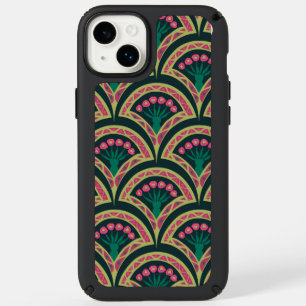 Pink and Green Floral Fan Pattern Speck iPhone 14 Plus Case