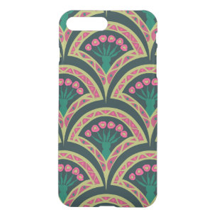 Pink and Green Floral Fan Pattern iPhone 8 Plus/7 Plus Case