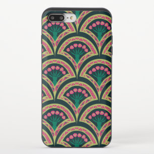 Pink and Green Floral Fan Pattern iPhone 8/7 Plus Slider Case