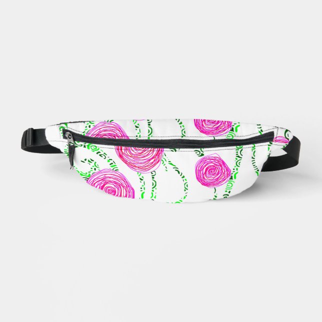 Pink and Green Floral Fanny Pack (Front)