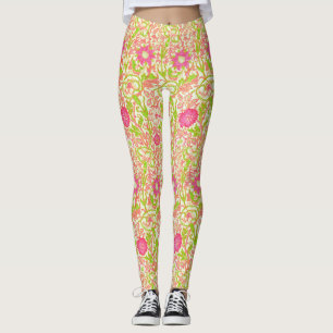 Pink and Green Floral Leggings