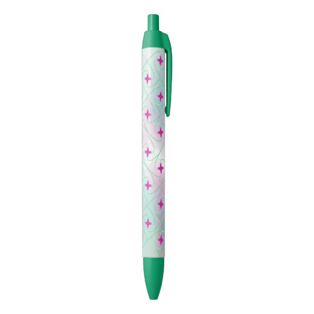Pink and green floral pattern  pen (Bottom (Vertical))