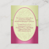 Pink and Green Floral Reception Card (Back)